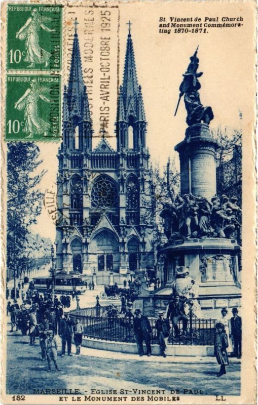 CPA MARSEILLE Eglise Saint-Vincent de Paul - Monument des Mobiles (1290261)