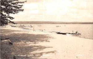 D28/ Otsego Lake Michigan Mi Real Photo RPPC Postcard c40s Boats Beach