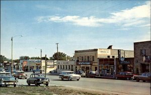 Bellevue Nebraska NE Woodie Station Wagon Classic 1960s Cars Vintage Postcard