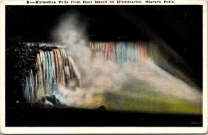VINTAGE POSTCARD EARLY VIEW OF HORSESHOE FALLS FROM GOAT ISLAND NIAGARA c. 1920s