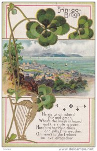 SAINT-PATRICK´S DAY; Erin Go Bragh, Bay View, Gold Harp, Poem, PU-1911