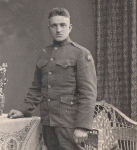 RPPC WWI Soldier 3rd Army Patch Real Photo Postcard