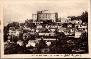 Vtg Grand Hotel Milano Saluti da Brunate Como Italy Postcard