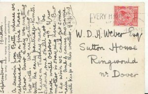 Genealogy Postcard - Weber - Sutton House - Ringwould - Near Dover - Ref 4810A