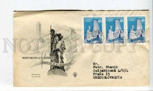 290111 ARGENTINA Czechoslovakia 1958 Bandera monument First Day real post COVER