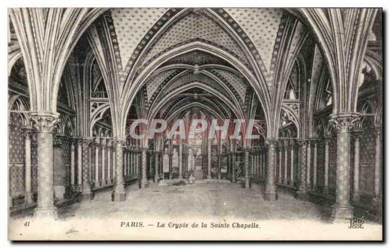 Paris Old Postcard The crypt of the Sainte Chapelle