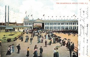 Boardwalk at Asbury Park N.J. C.1906 Postcard 2R4-226
