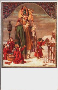 Episc Saint Nicolas Bishop Religious Art Vintage Postcard C183