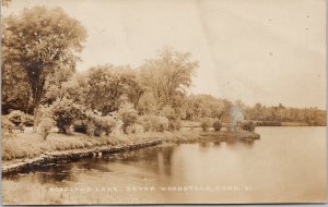 South Woodstock CT Roseland Lake 1930s RPPC Postcard E93 *as is