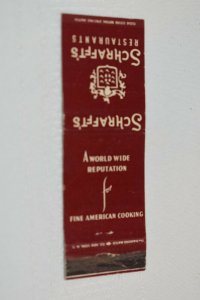 Schrafft's Restaurants 20 Strike Matchbook Cover