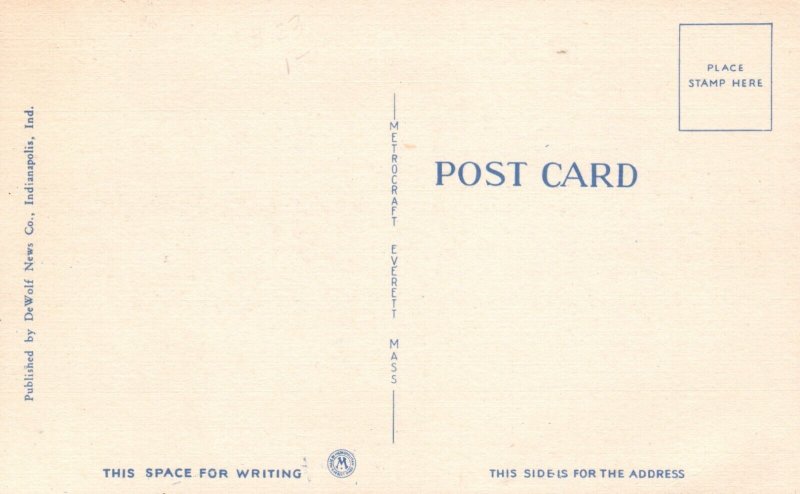 US Federal Building & Post Office Indianapolis Indiana Vintage Postcard 1930's