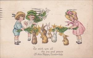 Easter Young Children and Rabbits 1919