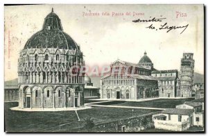 Postcard Old Pisa Panorama Della Piazza Del Duomo