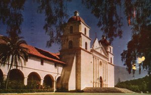 Vintage Postcard 1954 View of Mission Santa Barbara California CA 