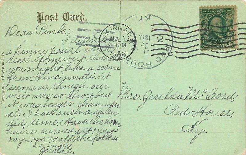 Cincinnati OH~University~McMicken Hall~Main Entry~Terraced Steps~1908 Postcard