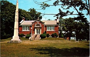 Monument Statue Tipton Public Library Carnegie Library Postcard VTG UNP Koppel  