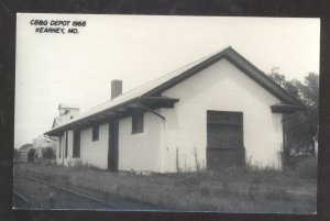 RPPC KEARNEY MISSOURI CB&Q RAILROAD DEPOT TRAIN STATION REAL PHOTO POSTCARD