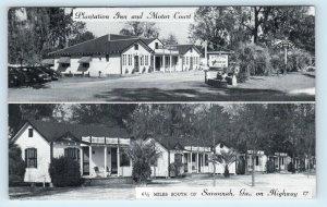 SAVANNAH, GA Georgia~PLANTATION INN & Motor Court  c1940s Cars Roadside Postcard