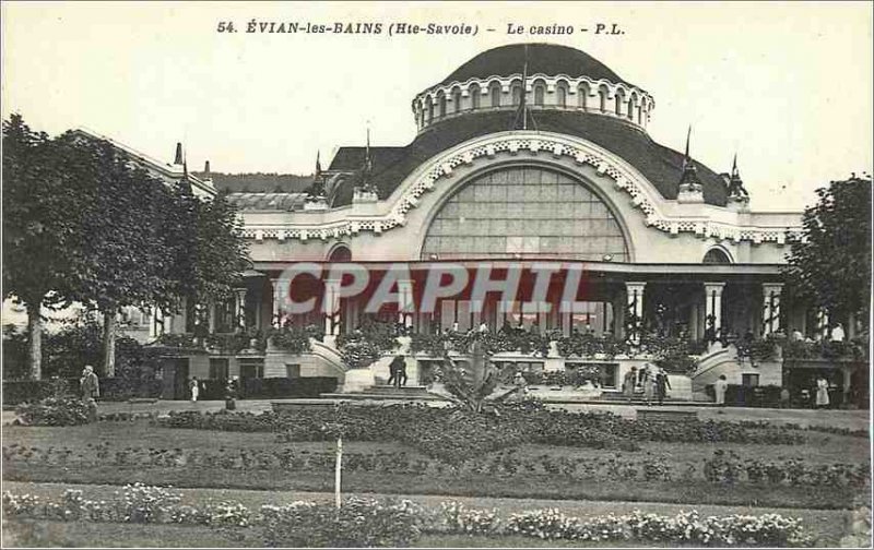 Old Postcard Evian les Bains (Haute Savoie) Casino