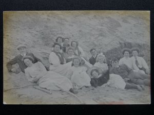 Group Portrait FAMILY PORTRAIT AT THE BEACH 1920s RP Postcard