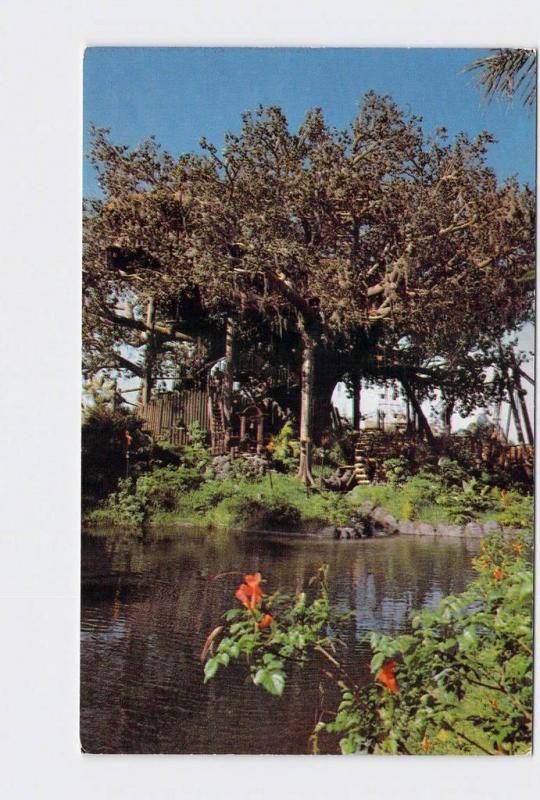 VINTAGE POSTCARD WALT DISNEY WORLD ADVENTURELAND SWISS FAMILY ISLAND TREEHOUSE #