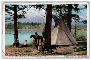 c1940s Horse Tent Lake Mildred Near Jasper, Jasper Park, Alberta Canada Postcard 