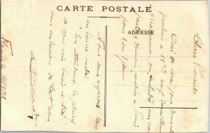 French, The Laborer Plowman and His Children Salt Secret Vintage Postcard A32
