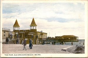 View of the Pier, Old Orchard Beach ME c1919 Vintage Postcard R71
