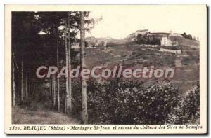 Old Postcard Beaujeu Mountain And Ruins St Jean Du Chateau