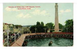 CT - New Haven. Savin Rock White City Park, Electric Tower ca 1911 (crease)