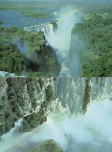 Victoria Falls Rhodesia Rainbow 2x Aerial Postcard s