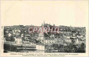 Old Postcard Poitiers (come) General view of the high school Clain ste cross ...