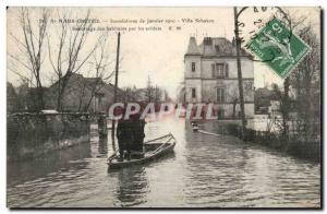 Saint Maur Creteil Postcard Ancient Floods of January 1910 Villa Schaken resc...