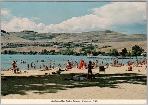 Kalamalka Lake Beach Vernon BC Canada Traveltime Postcard 1982 C12