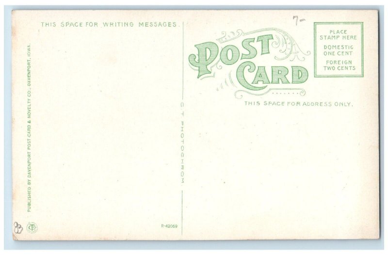 c1930's Fifteenth Street View Cigars Storefront Moline Illinois IL Postcard