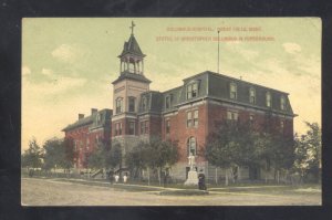 GREAT FALLS MONTANA COLUMBUS HOSPITAL VINTAGE POSTCARD