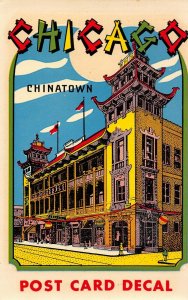 LP43  Chicago  Illinois Postcard Decal Novelty Chinatown