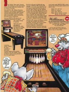 Shuffle Inn Arcade Flyer Original 1989 NOS Bowling Puck Game Artwork 8.5 x 11