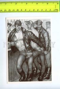 219201 Tom of FINLAND gay theme drawing old postcard