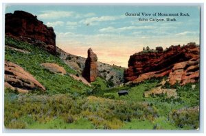 c1910 General View Monument Rock Echo Cliff Canyon Utah Vintage Antique Postcard