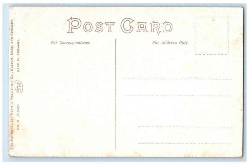 c1950's Post Office Horse Carriage Rail Road Buildings Trees Taunton MA Postcard