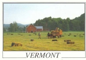 Vermont Farming American Farming Hay Making 1980s Postcard