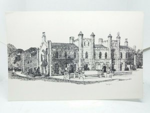 Higham Hall College Cockermouth Cumbria  Vintage Art Drawing Sketch Postcard