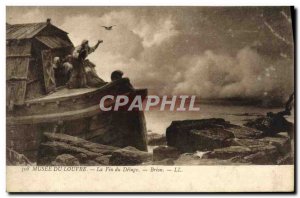 Old Postcard Musee Du Louvre The End Of The Deluge Brion