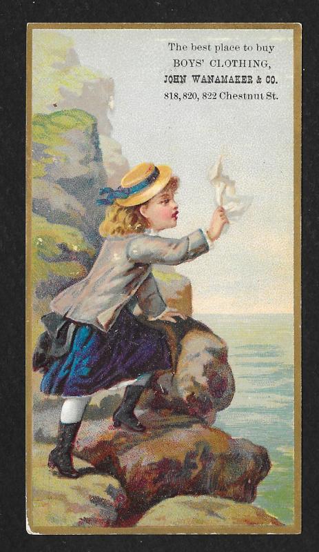 VICTORIAN TRADE CARD J Wanamaker & Co Boy's Clothiers