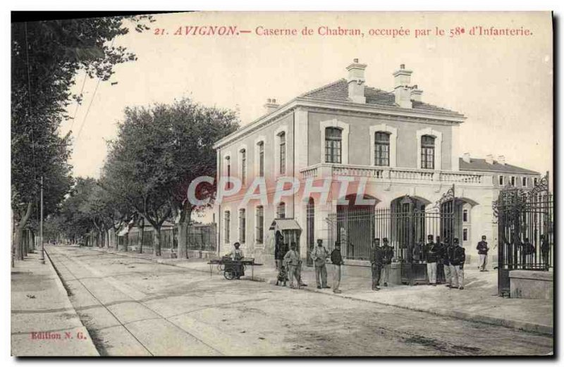 Old Postcard Avignon Army barracks Chabran 58th d & # 39infanterie