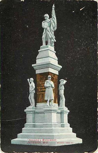 D/B Soldiers Monument Jefferson Wisconsin WI 1943