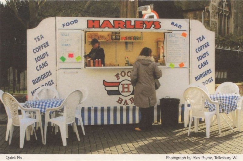 Harleys Burger Van Fast Food Bar Tollesbury Essex Postcard