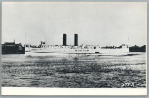 STEAMBOAT BOSTON ship VINTAGE REAL PHOTO POSTCARD RPPC
