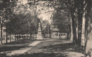 Vintage Postcard The Field Park Pathway Statue South Hadley Massachusetts MA